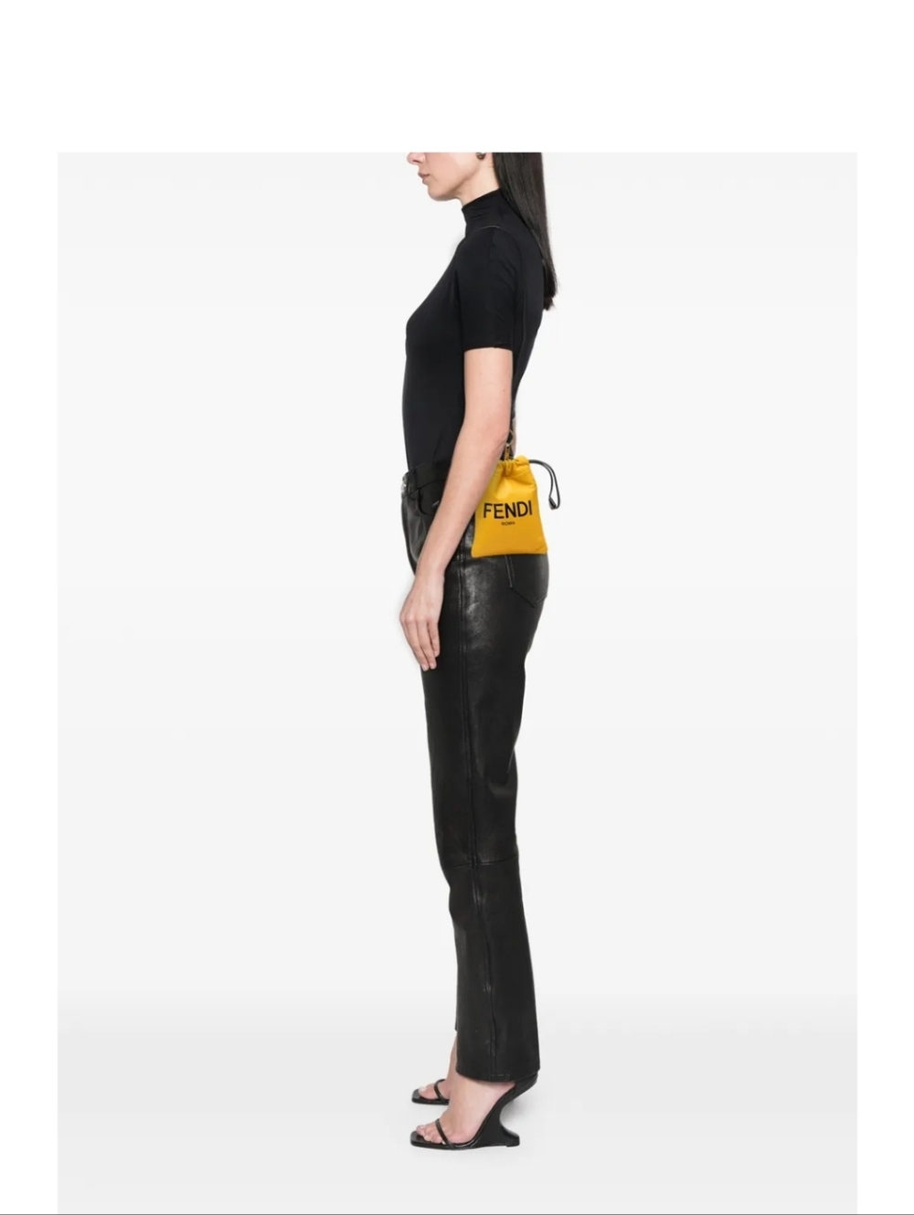 Fendi‎ Yellow Drawstring Mini Pouch - Picture 3 of 17